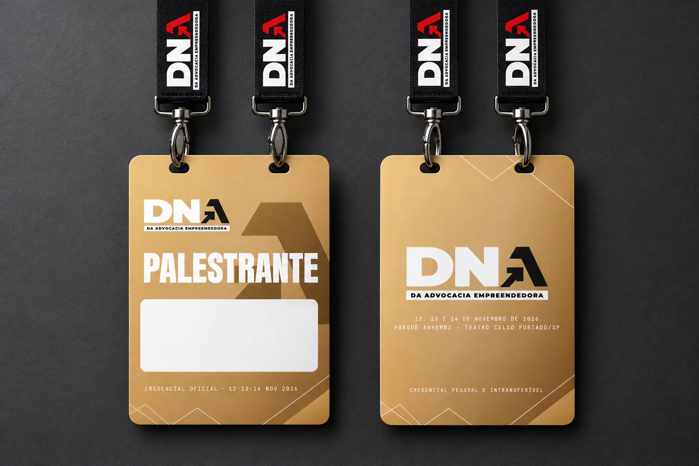 Mockup fotográfico: Crachá Palestrante